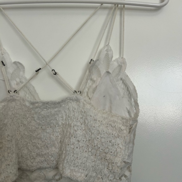 Free People One Adella White Lace Crochet Bralette Crop Top size small boho - Picture 8 of 10
